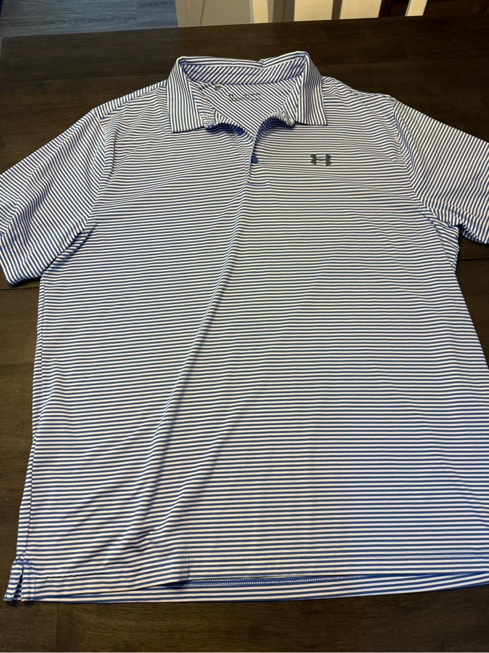 Under Armour Men’s Navy and White Striped Polo